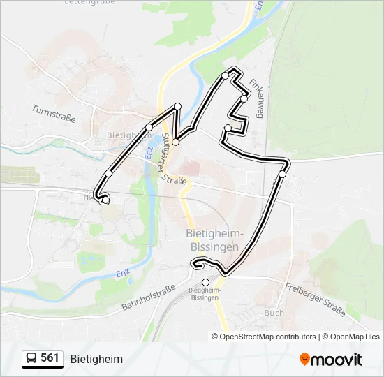 561 Bus Line Map
