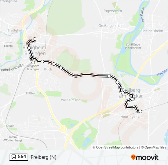 564 Bus Line Map
