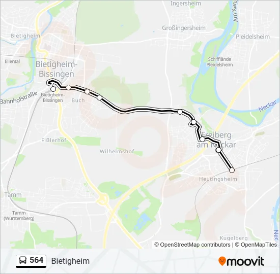 564 Bus Line Map