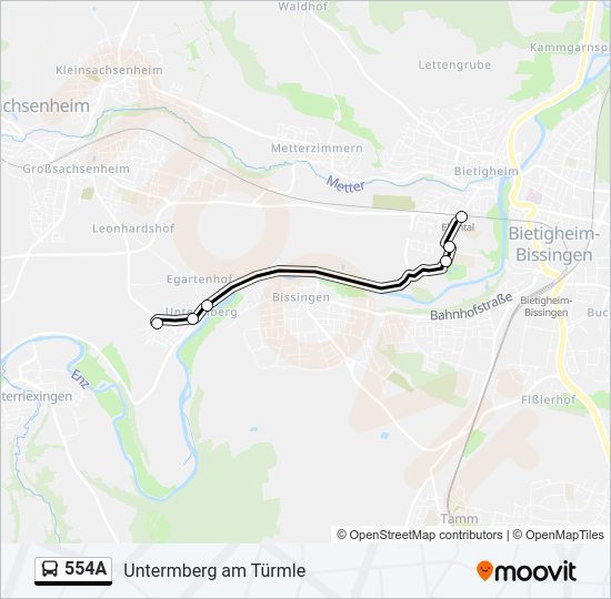 Автобус 554A: карта маршрута