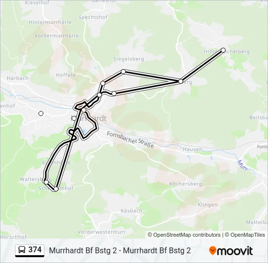 374 Bus Line Map