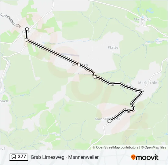 377 Bus Line Map