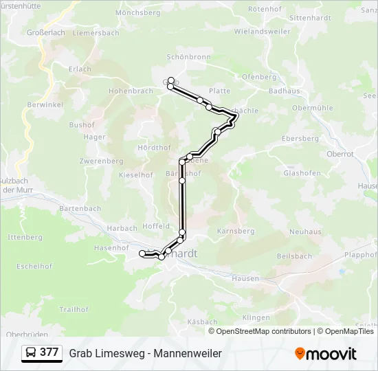 377 Bus Line Map