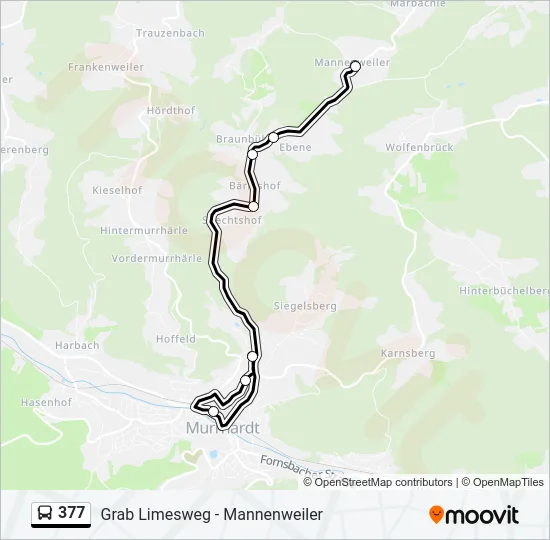 377 Bus Line Map