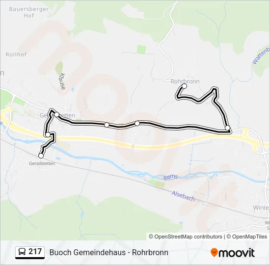 217 Bus Line Map