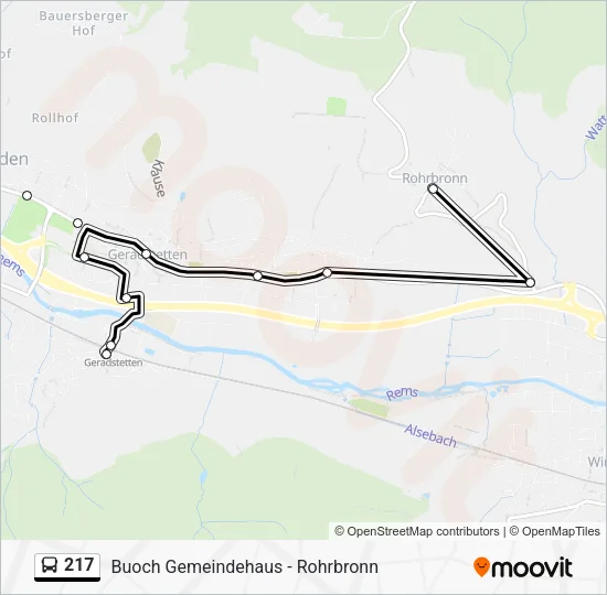 217 Bus Line Map