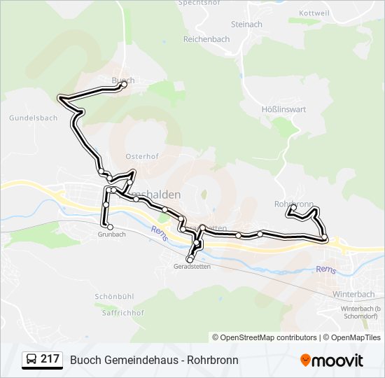 Автобус 217: карта маршрута