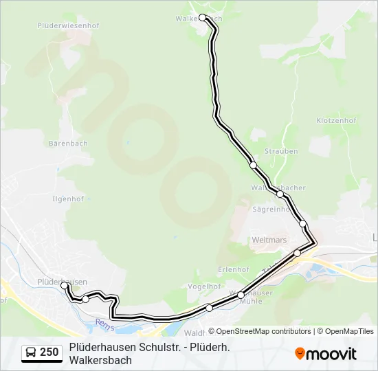 250 Bus Line Map
