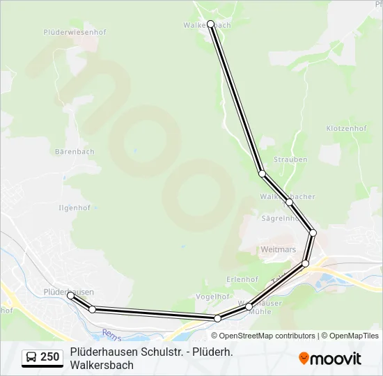 250 Bus Line Map