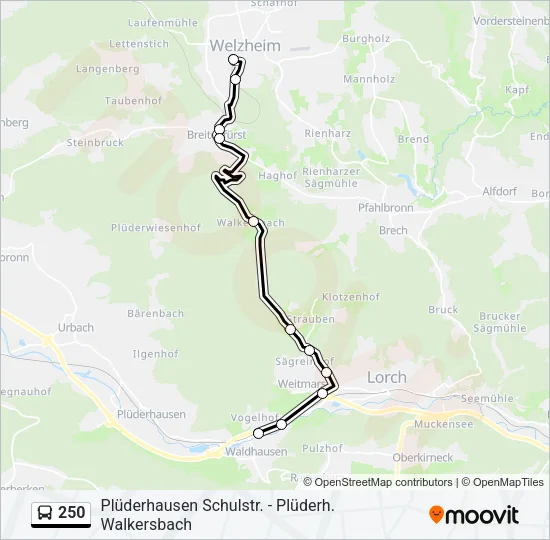 250 Bus Line Map