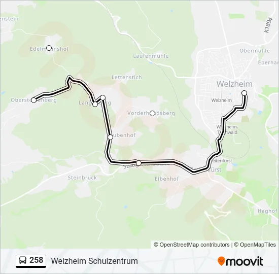 258 Bus Line Map