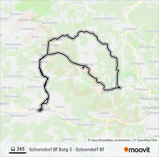 265 Bus Line Map