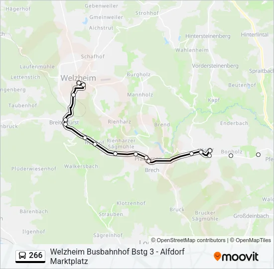 266 Bus Line Map