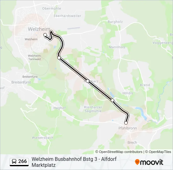 266 Bus Line Map
