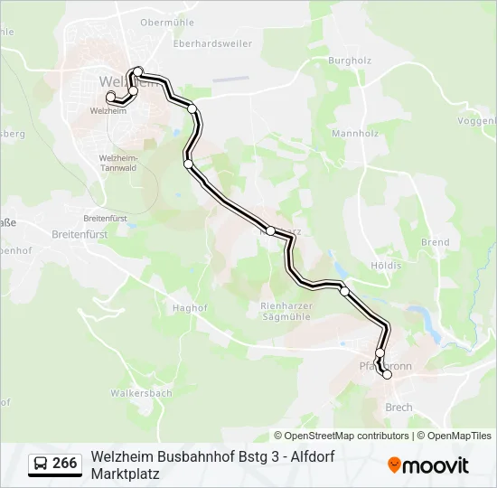 266 Bus Line Map