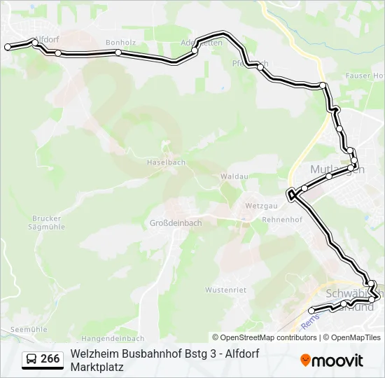 266 Bus Line Map