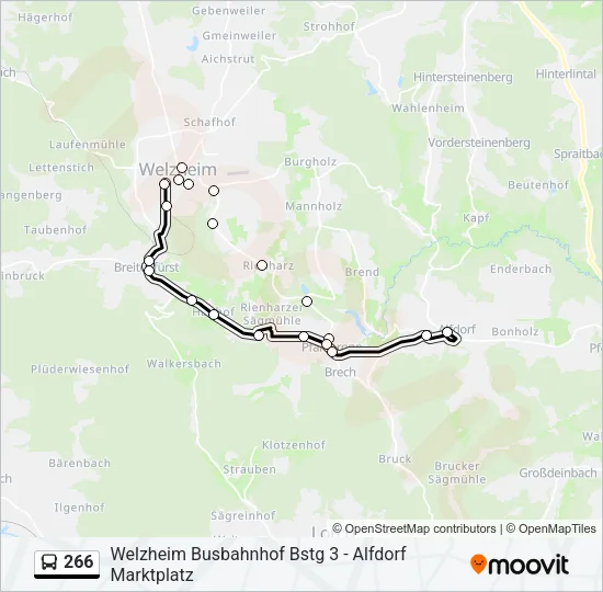 266 Bus Line Map