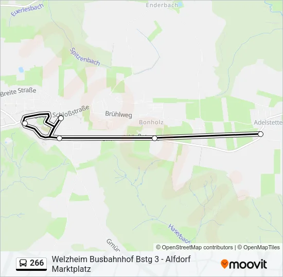 266 Bus Line Map