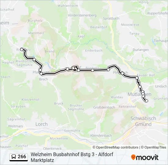 266 Bus Line Map