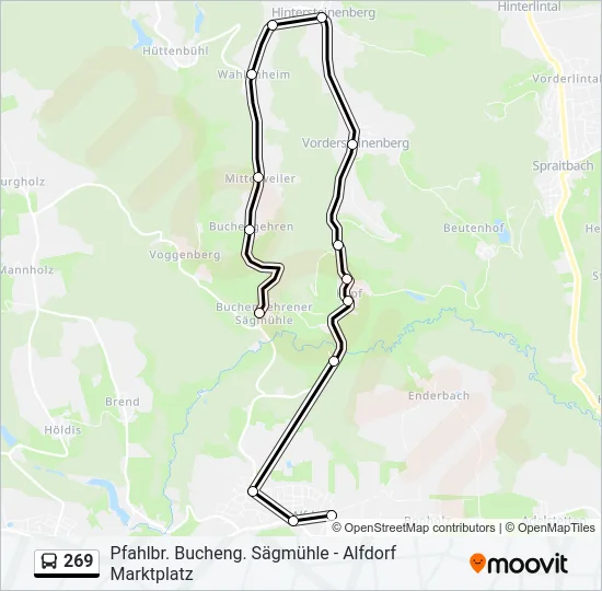 269 Bus Line Map