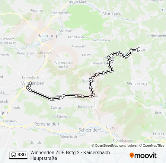 330 Bus Line Map