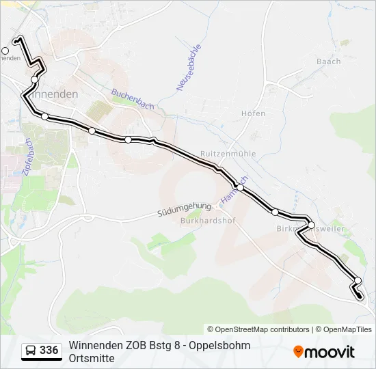336 Bus Line Map