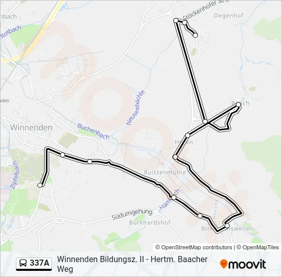 337A Bus Line Map