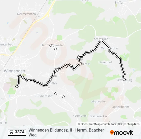 337A Bus Line Map
