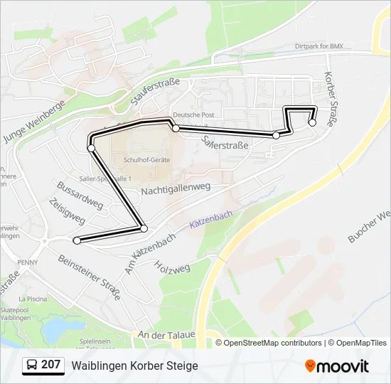 207 Bus Line Map