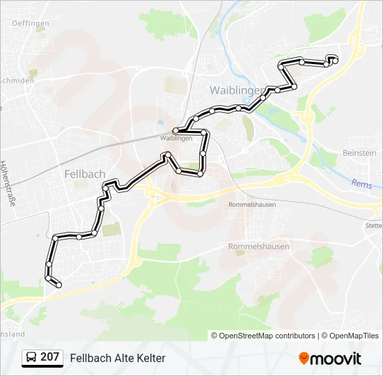 207 Bus Line Map