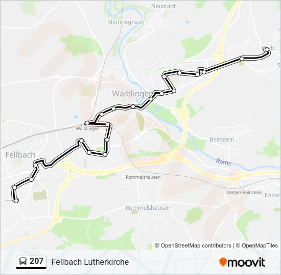 207 Bus Line Map