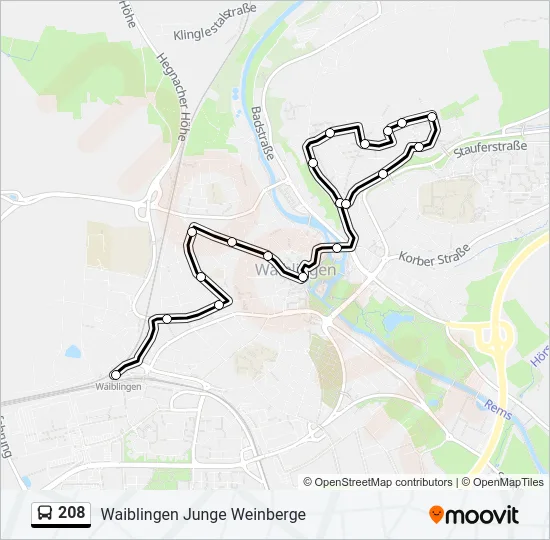 208 Bus Line Map