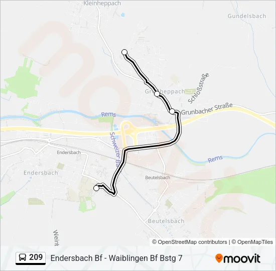 209 Bus Line Map