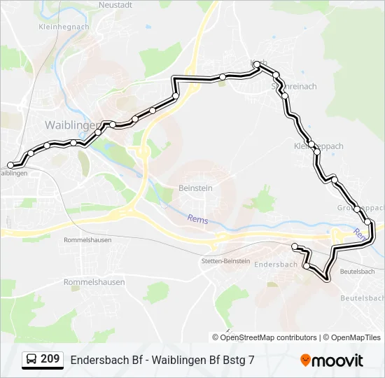 209 Bus Line Map