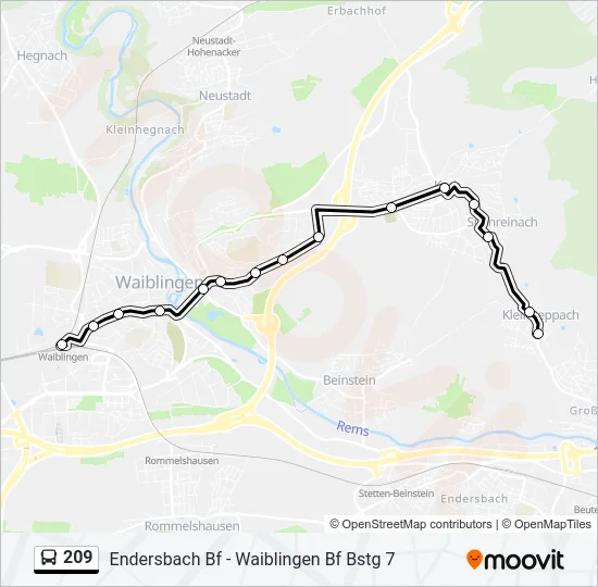 209 Bus Line Map