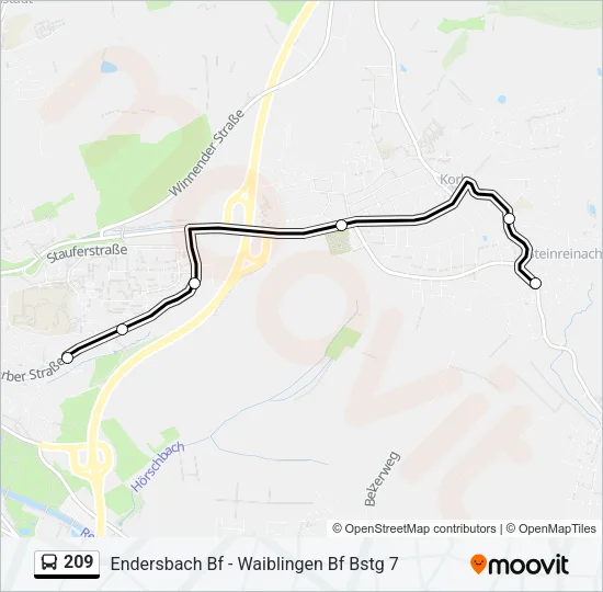 209 Bus Line Map