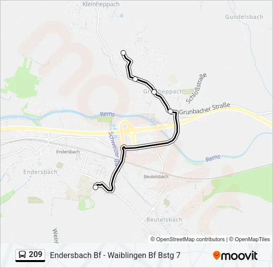 209 Bus Line Map