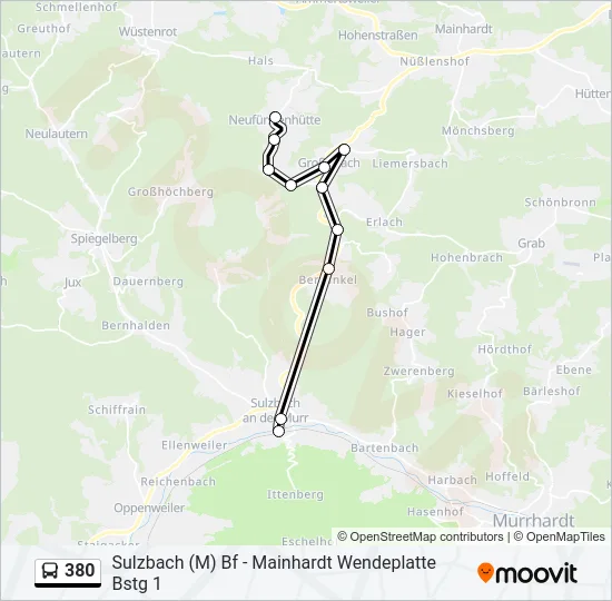 380 Bus Line Map