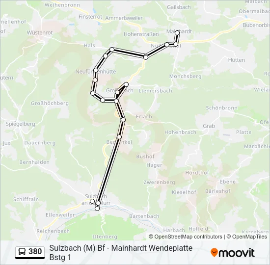380 Bus Line Map