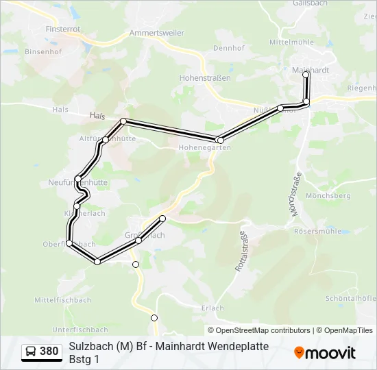 380 Bus Line Map