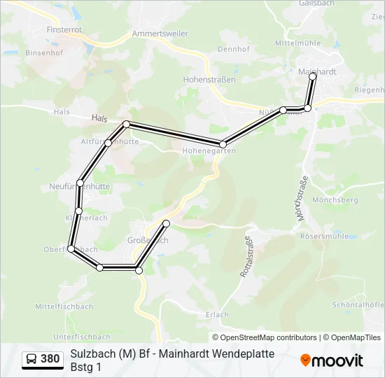 380 Bus Line Map