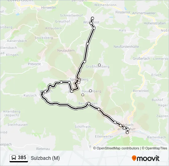 385 Bus Line Map