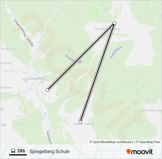 386 Bus Line Map