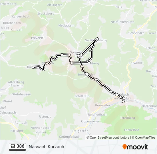 386 Bus Line Map
