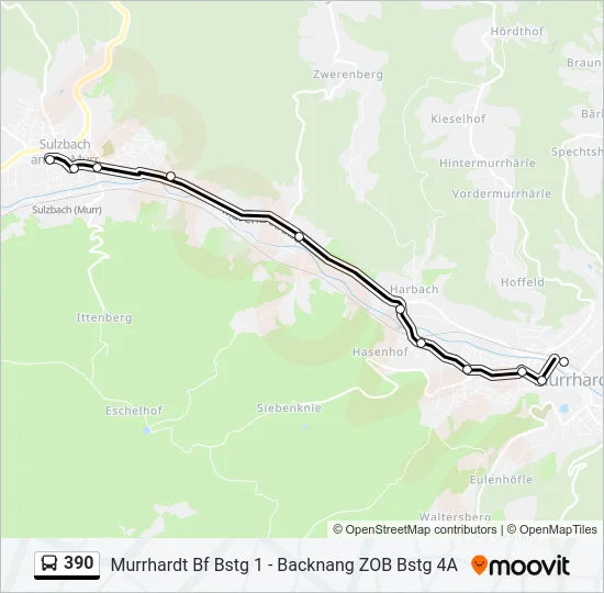390 Bus Line Map