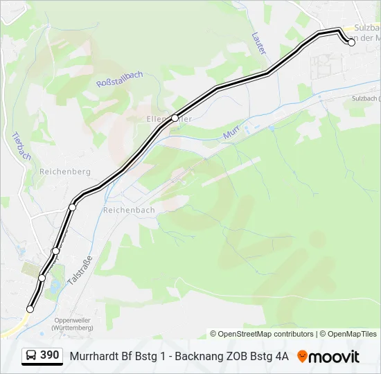 390 Bus Line Map