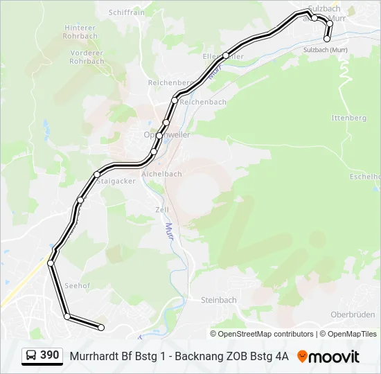 390 Bus Line Map