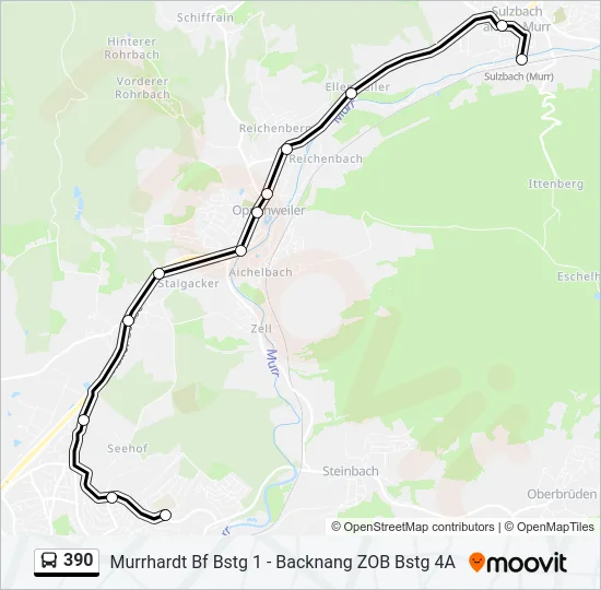 390 Bus Line Map