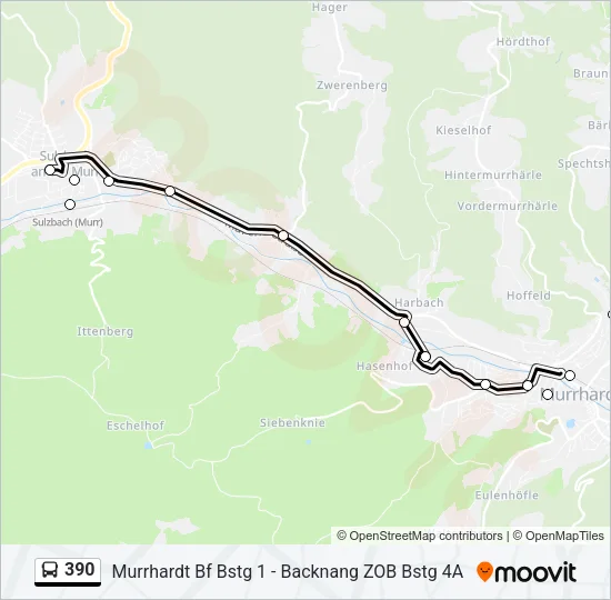 390 Bus Line Map