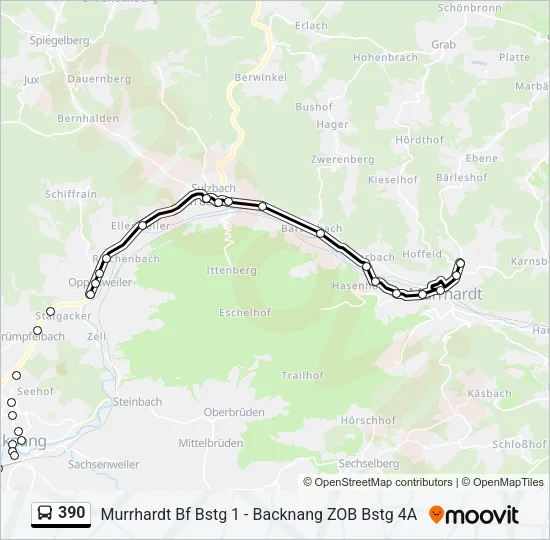 390 Bus Line Map